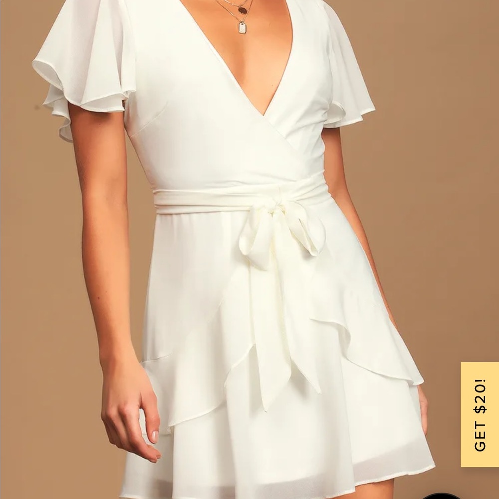 Lulus Ruffle White Dress - Picture 2 of 6